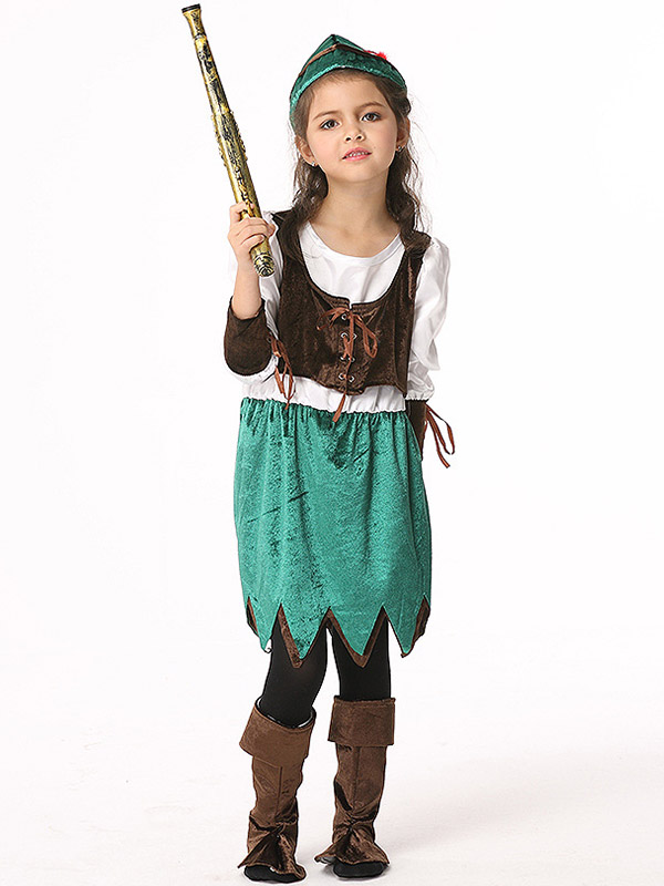 Kids Velvet Pirate Halloween Cosplay Costume 